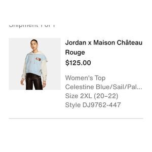 Jordan X Maison Chateau Rouge Womens Hoodie Size‎ 2XL
